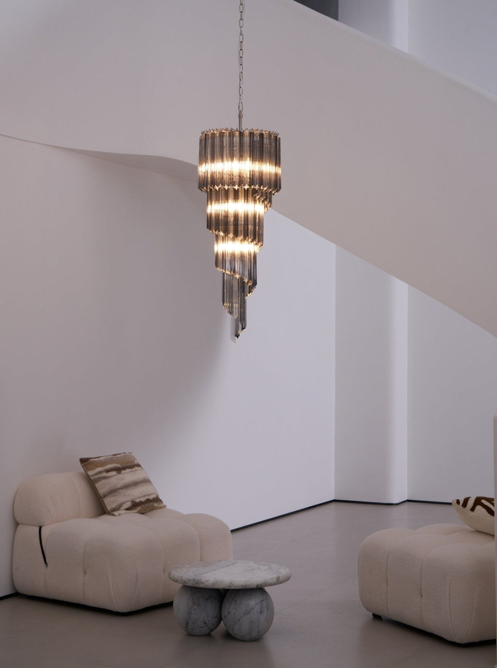 Aurora Chandelier Smoked Glass Spiral