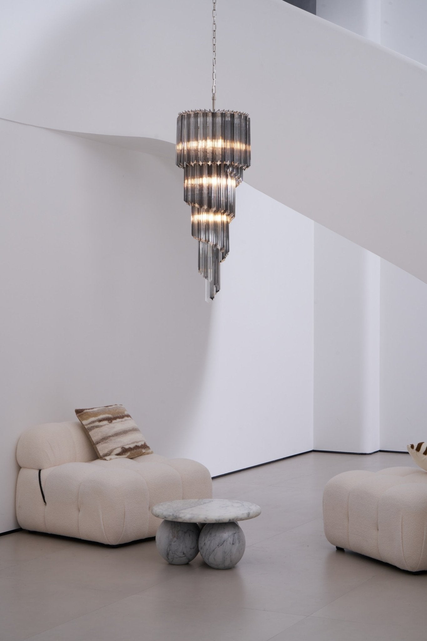 Aurora Chandelier Smoked Glass Spiral