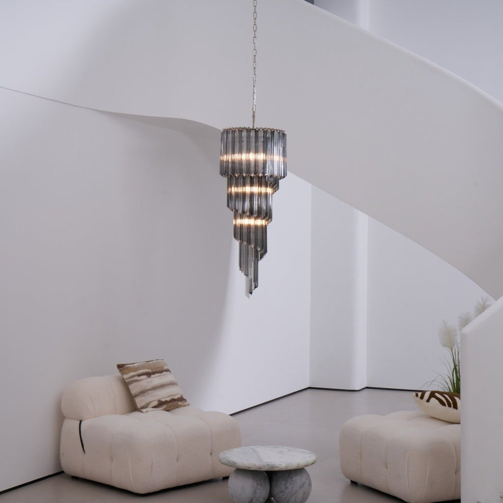 Aurora Chandelier Smoked Glass Spiral