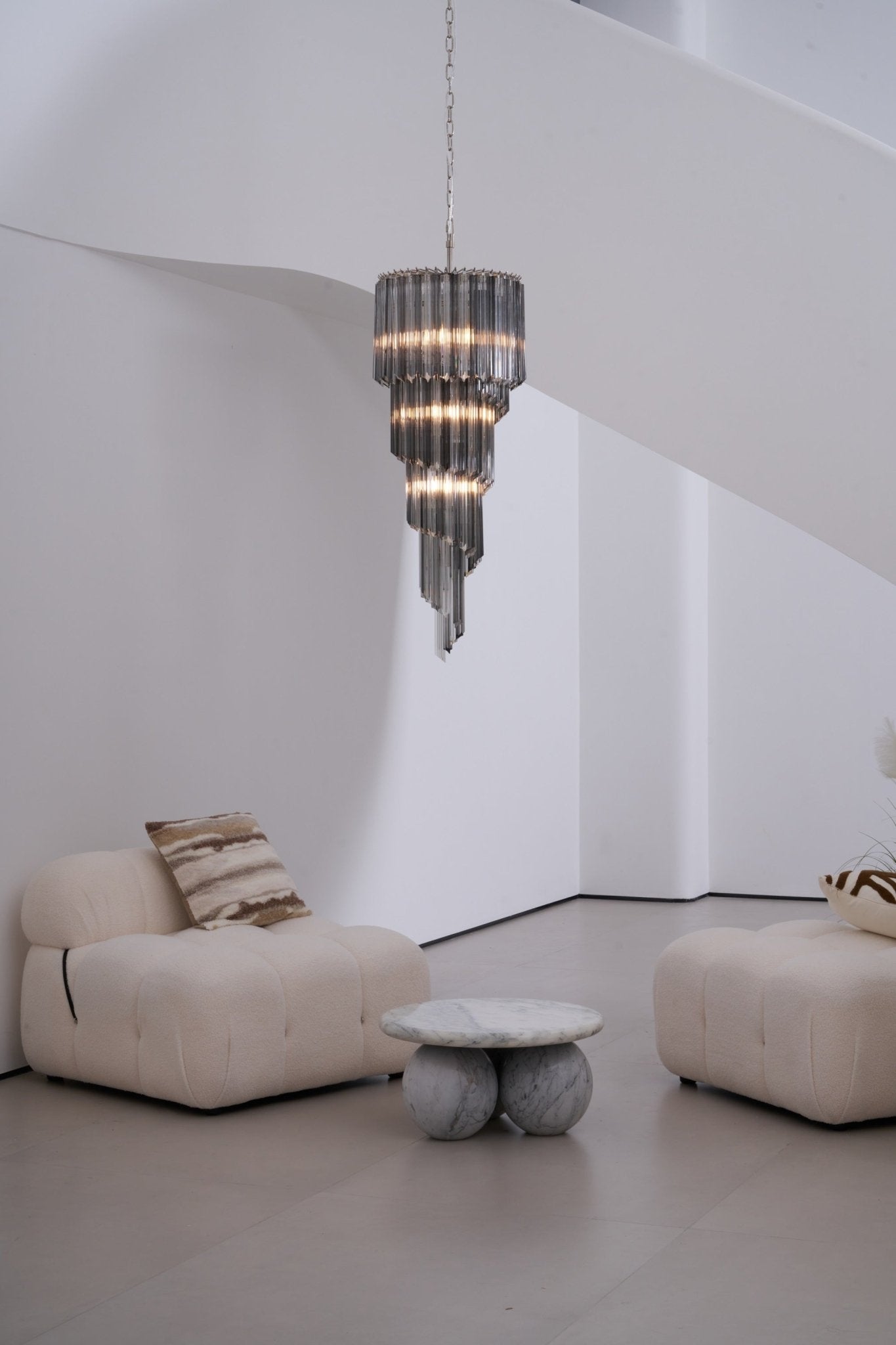 Aurora Chandelier Smoked Glass Spiral