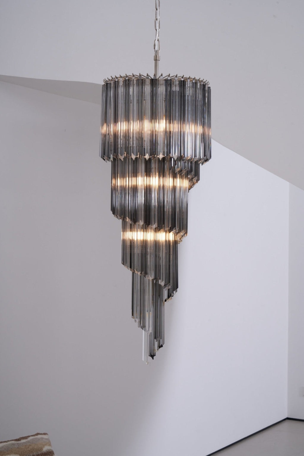 Aurora Chandelier Smoked Glass Spiral