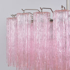 Aurora Chandelier Pink Glass Multi-Tier Romantic Glow