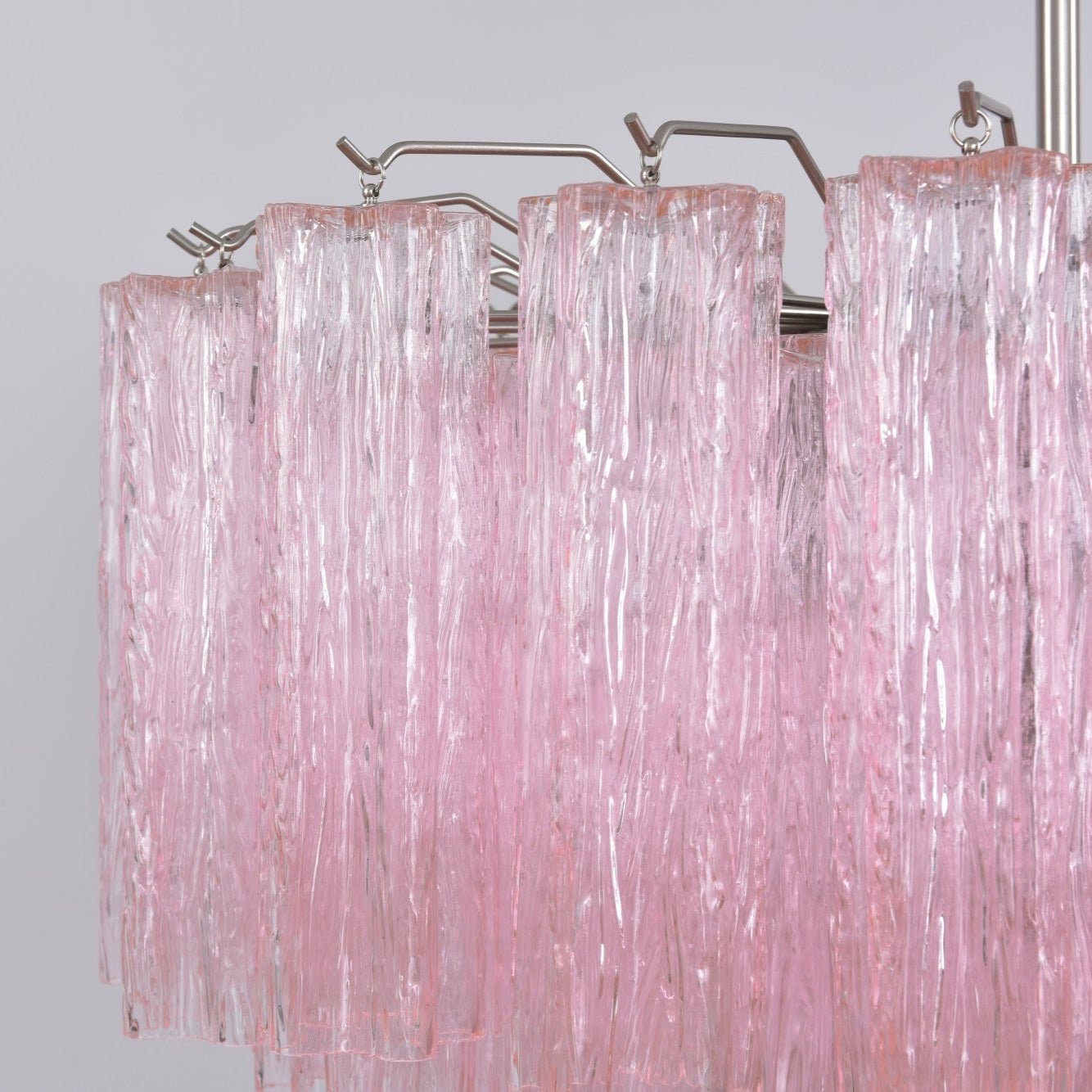 Aurora Chandelier Pink Glass Multi-Tier Romantic Glow