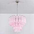 Aurora Chandelier Pink Glass Multi-Tier Romantic Glow