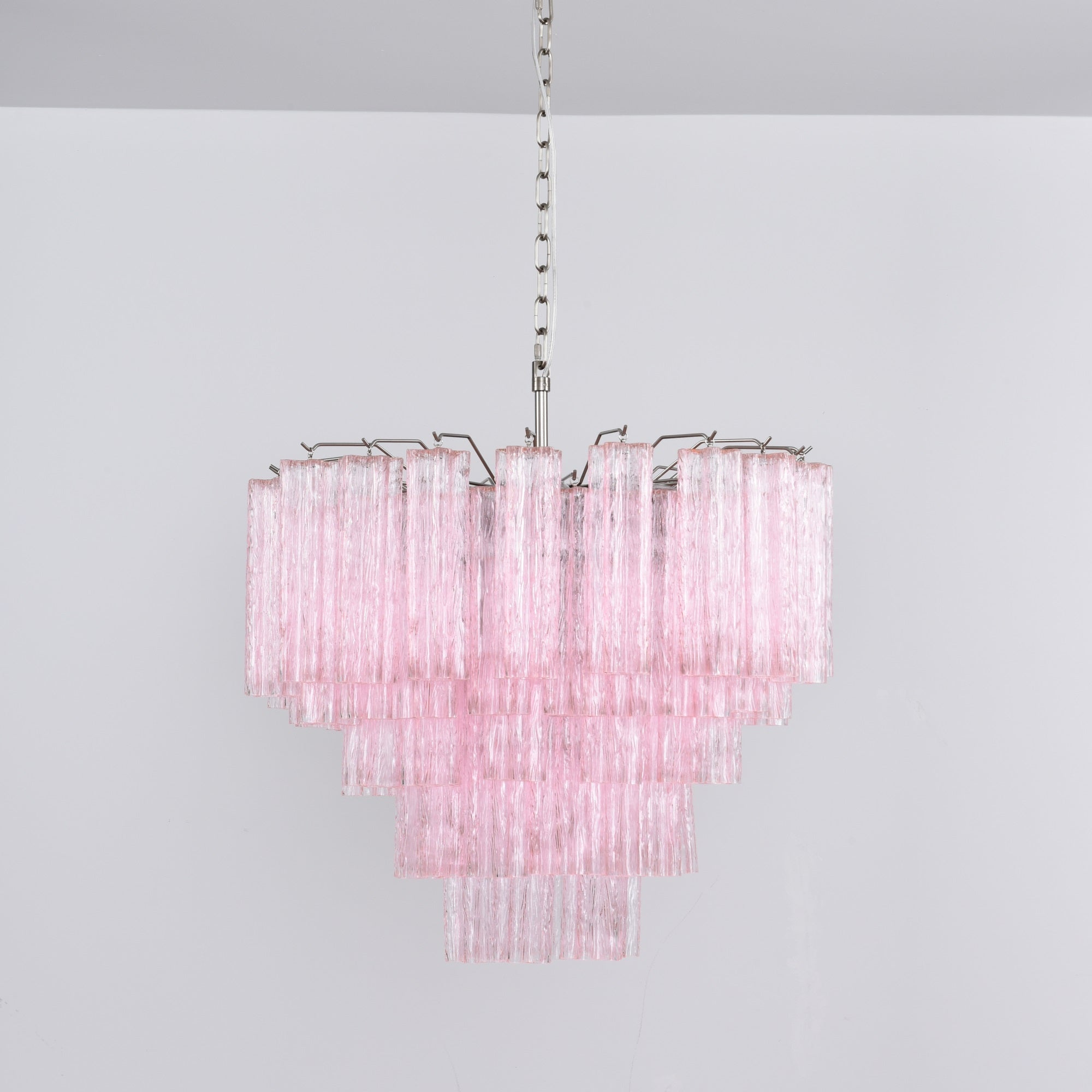 Aurora Chandelier Pink Glass Multi-Tier Romantic Glow