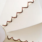 Ceiling Light Beige Fabric with Walnut Wood Accents Artistic