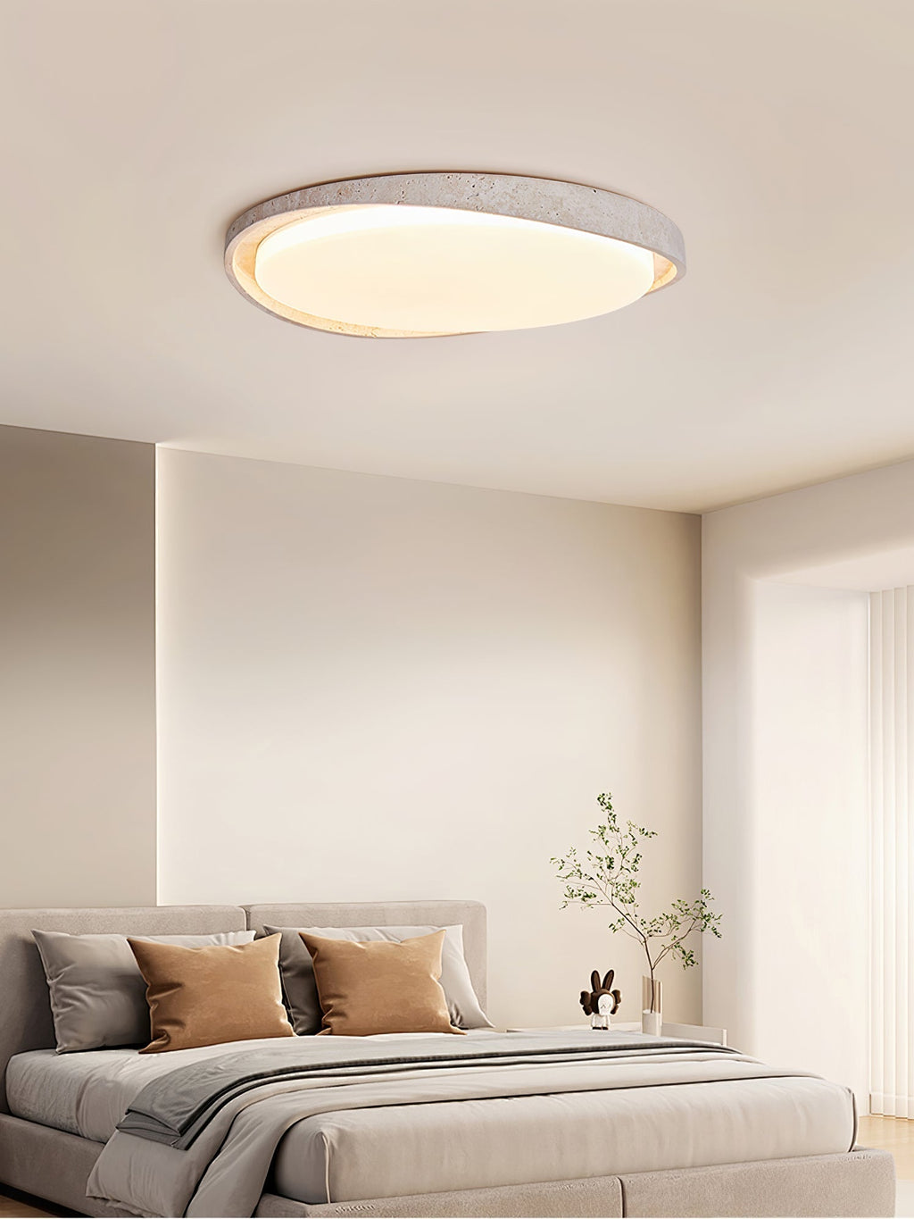 Vanoren Oval Frame Travertine Ceiling Light