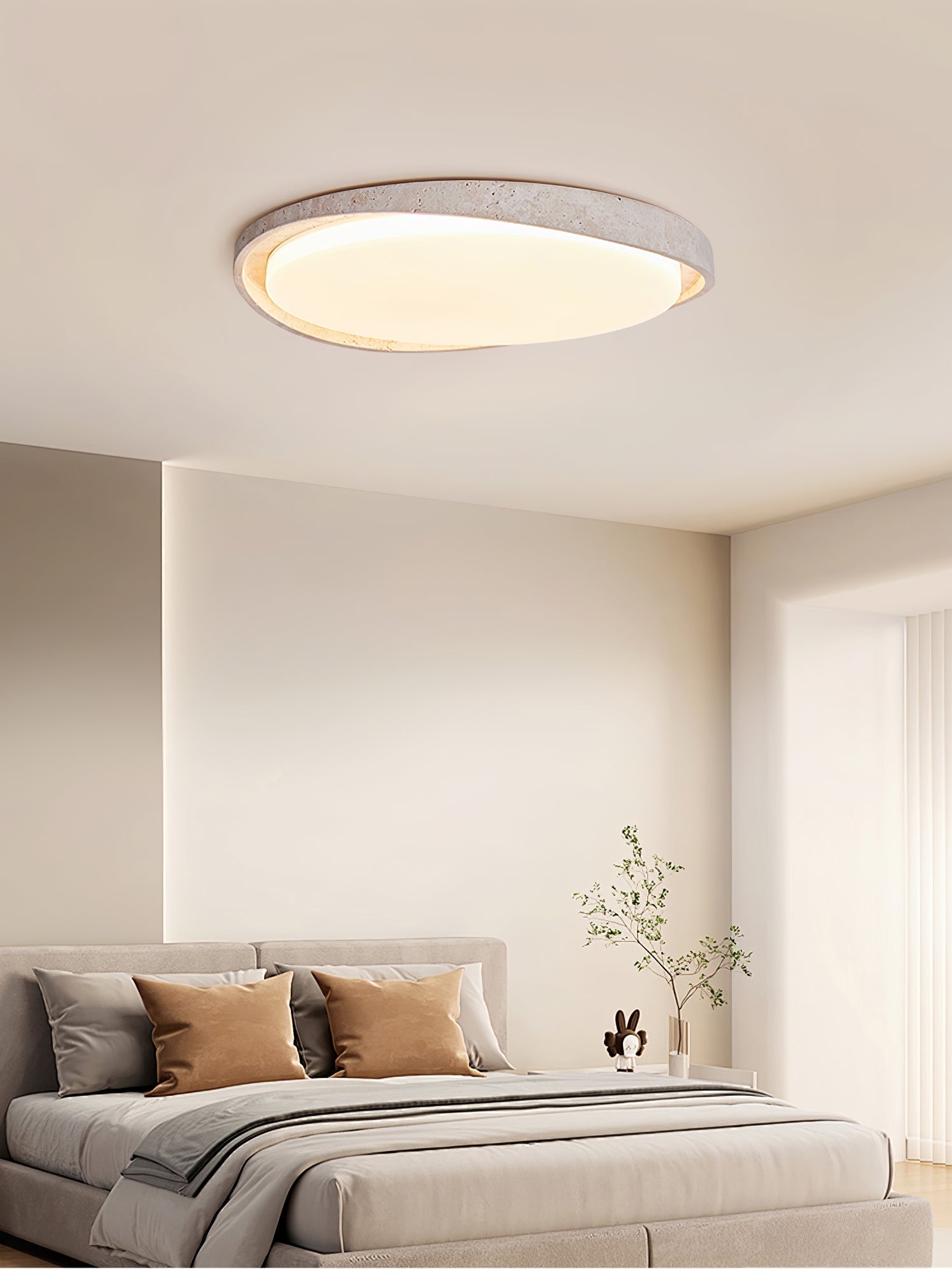 Vanoren Oval Frame Travertine Ceiling Light