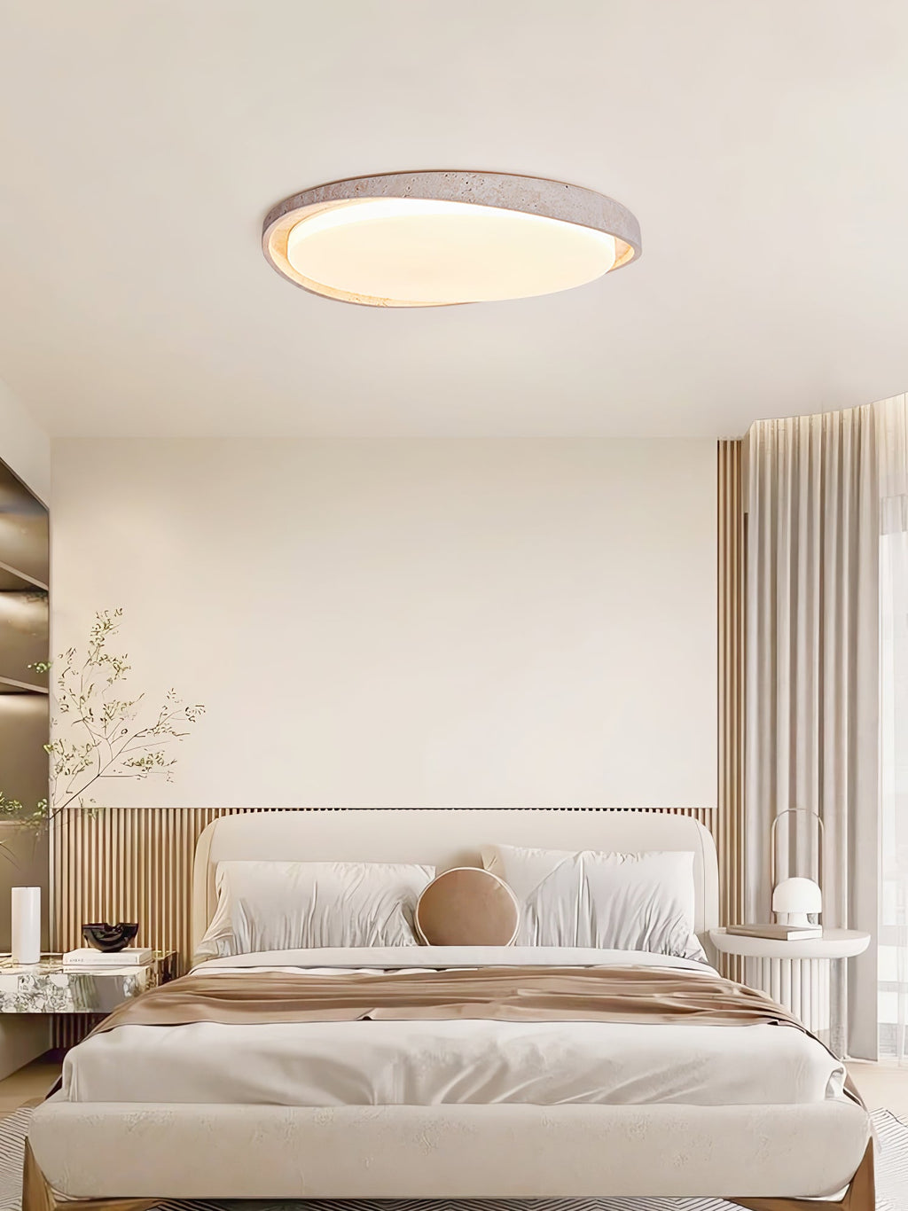Vanoren Oval Frame Travertine Ceiling Light