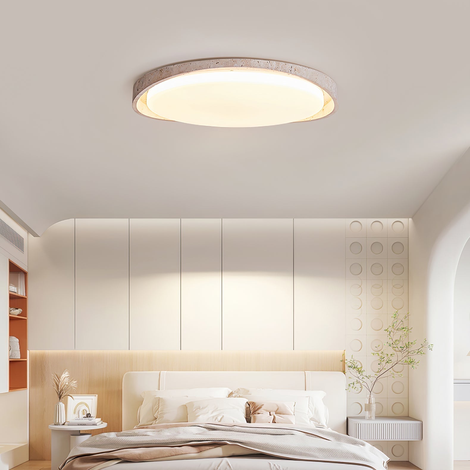 Vanoren Oval Frame Travertine Ceiling Light