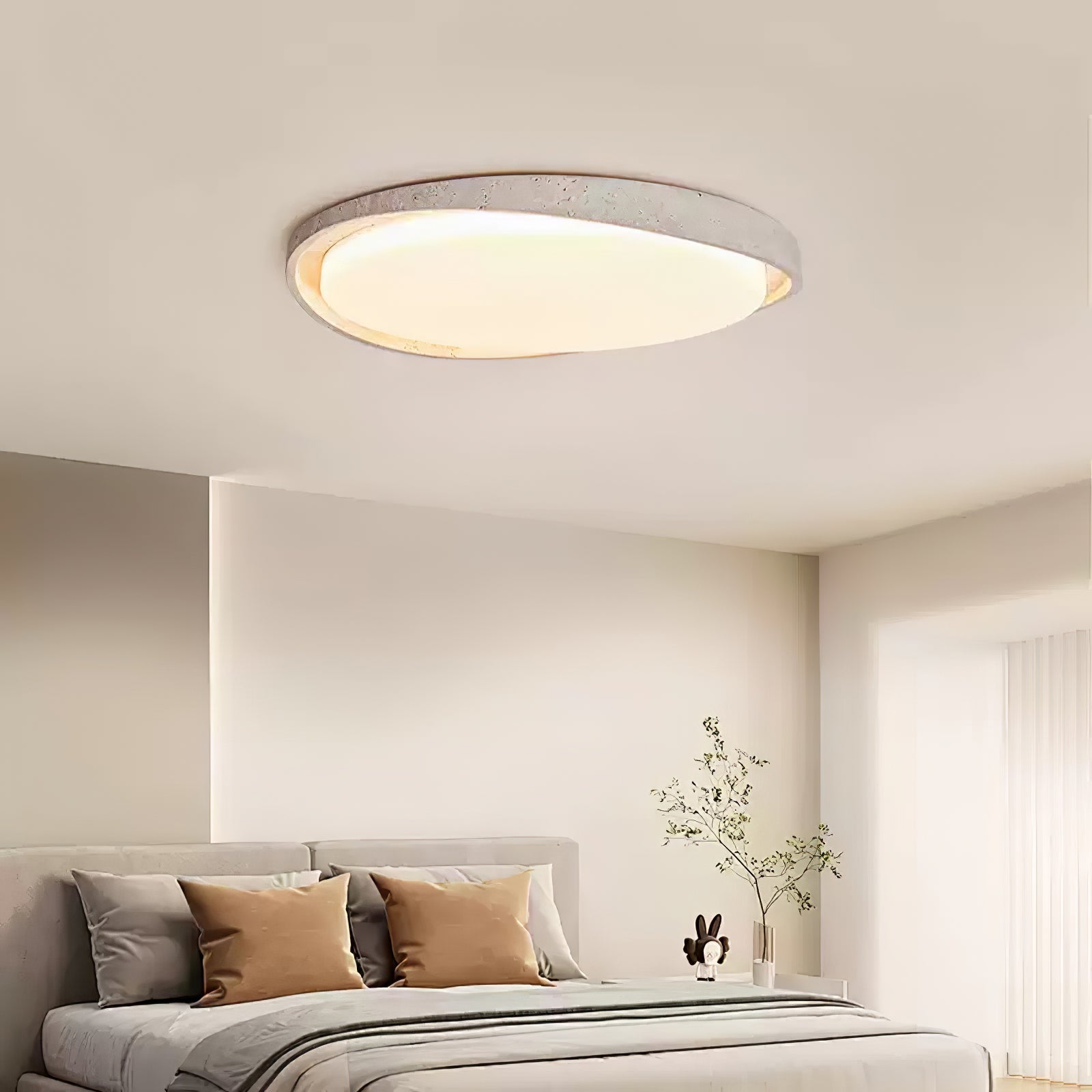Vanoren Oval Frame Travertine Ceiling Light