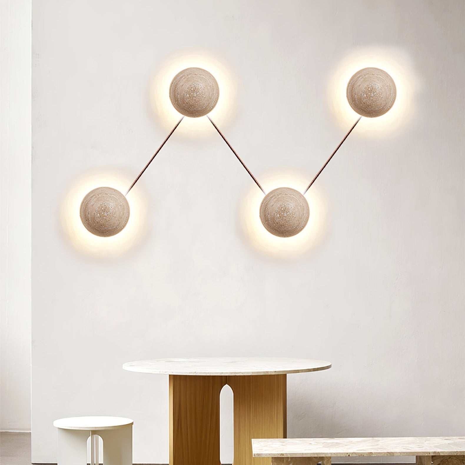 Nyvarion Minimalist Travertine Wall Light