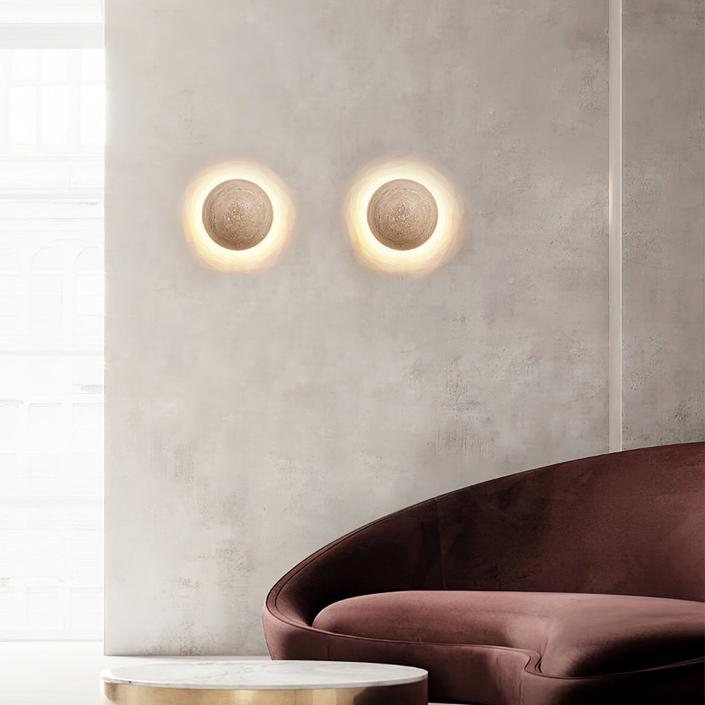 Nyvarion Minimalist Travertine Wall Light