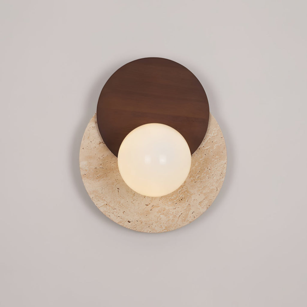 Eclipse Wall Lamp  Overlapping Travertine