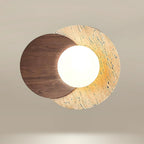 Zelirir Dual-Disc Travertine Wall Light