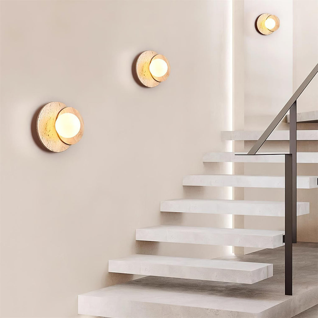 Zelirir Wall Light Minimalist in Travertine - Kingsley Beaumont
