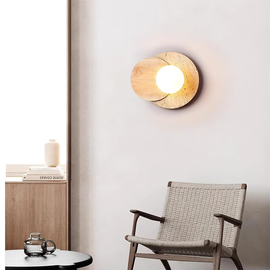 Zelirir Wall Light Minimalist in Travertine - Kingsley Beaumont