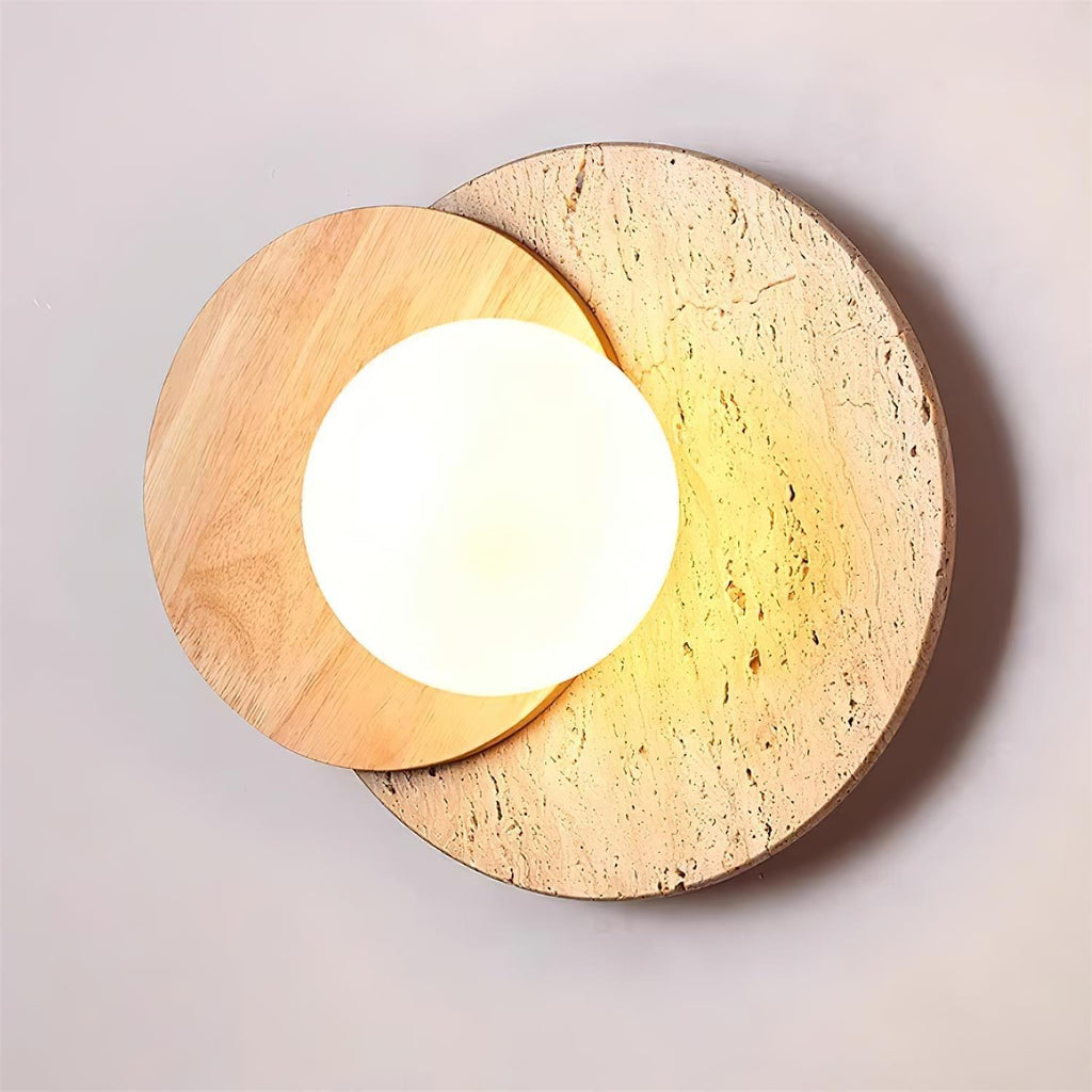Zelirir Wall Light Minimalist in Travertine - Kingsley Beaumont