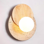 Zelirir Dual-Disc Travertine Wall Light