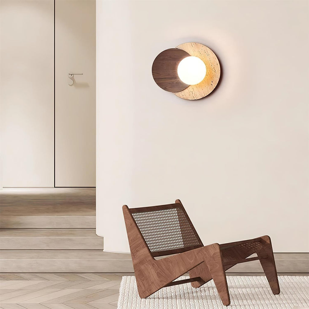 Zelirir Wall Light Minimalist in Travertine - Kingsley Beaumont