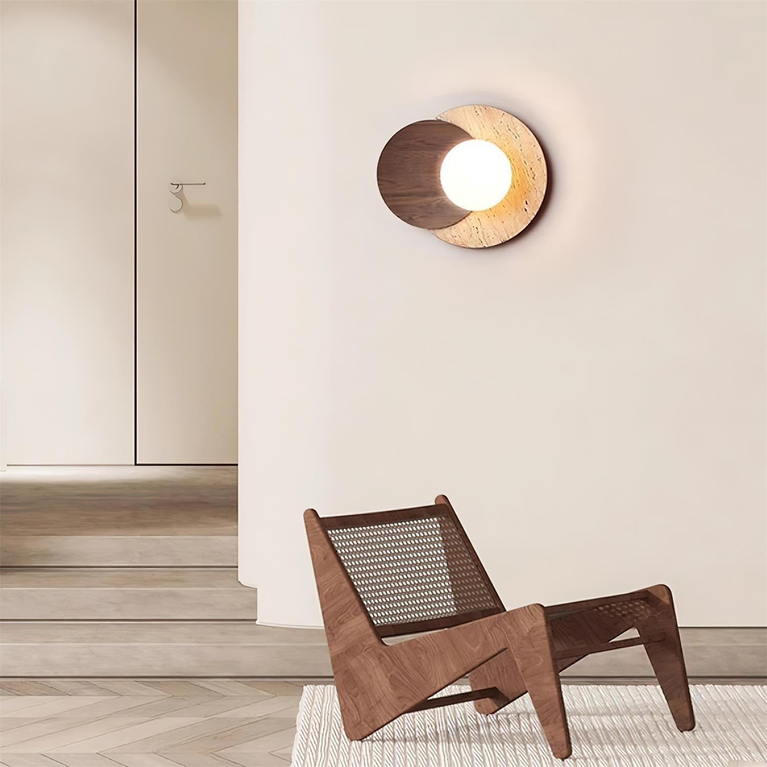 Zelirir Wall Light Minimalist in Travertine - Kingsley Beaumont