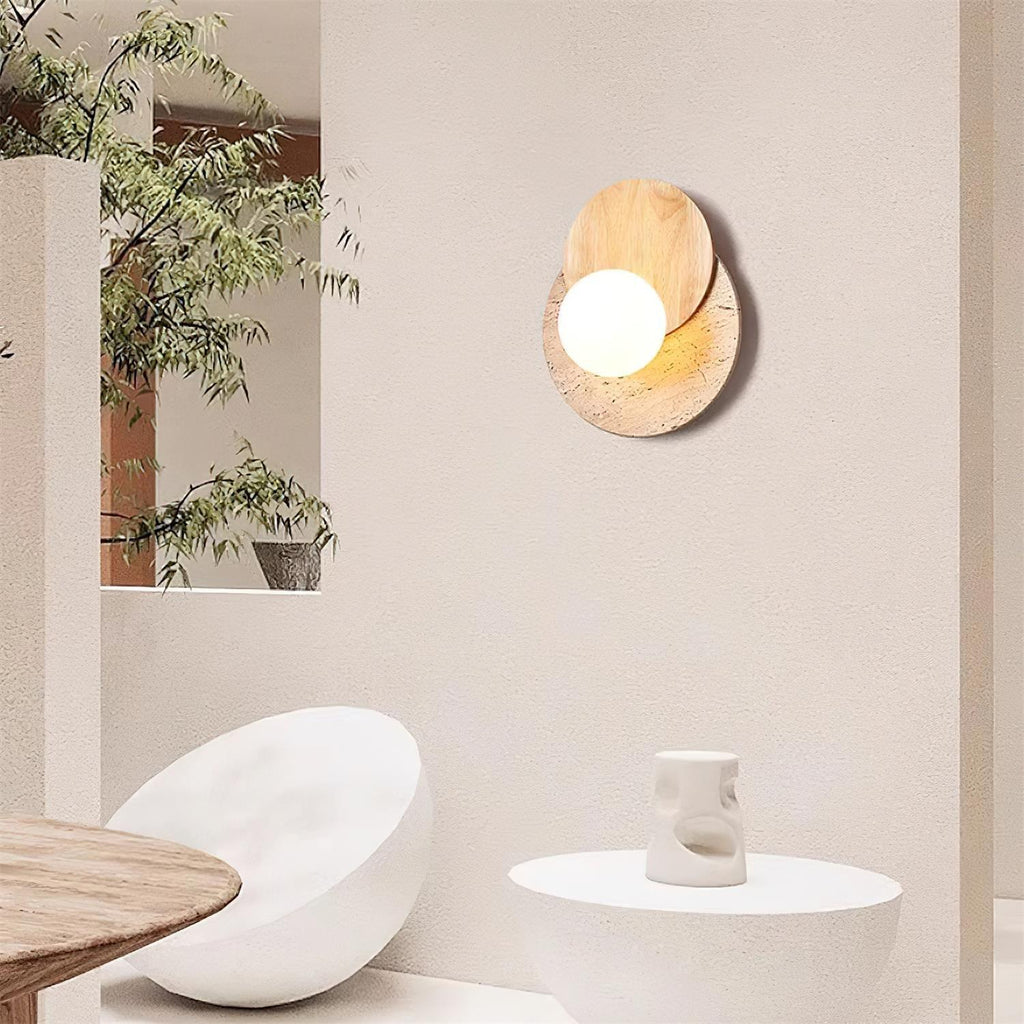 Zelirir Wall Light Minimalist in Travertine - Kingsley Beaumont