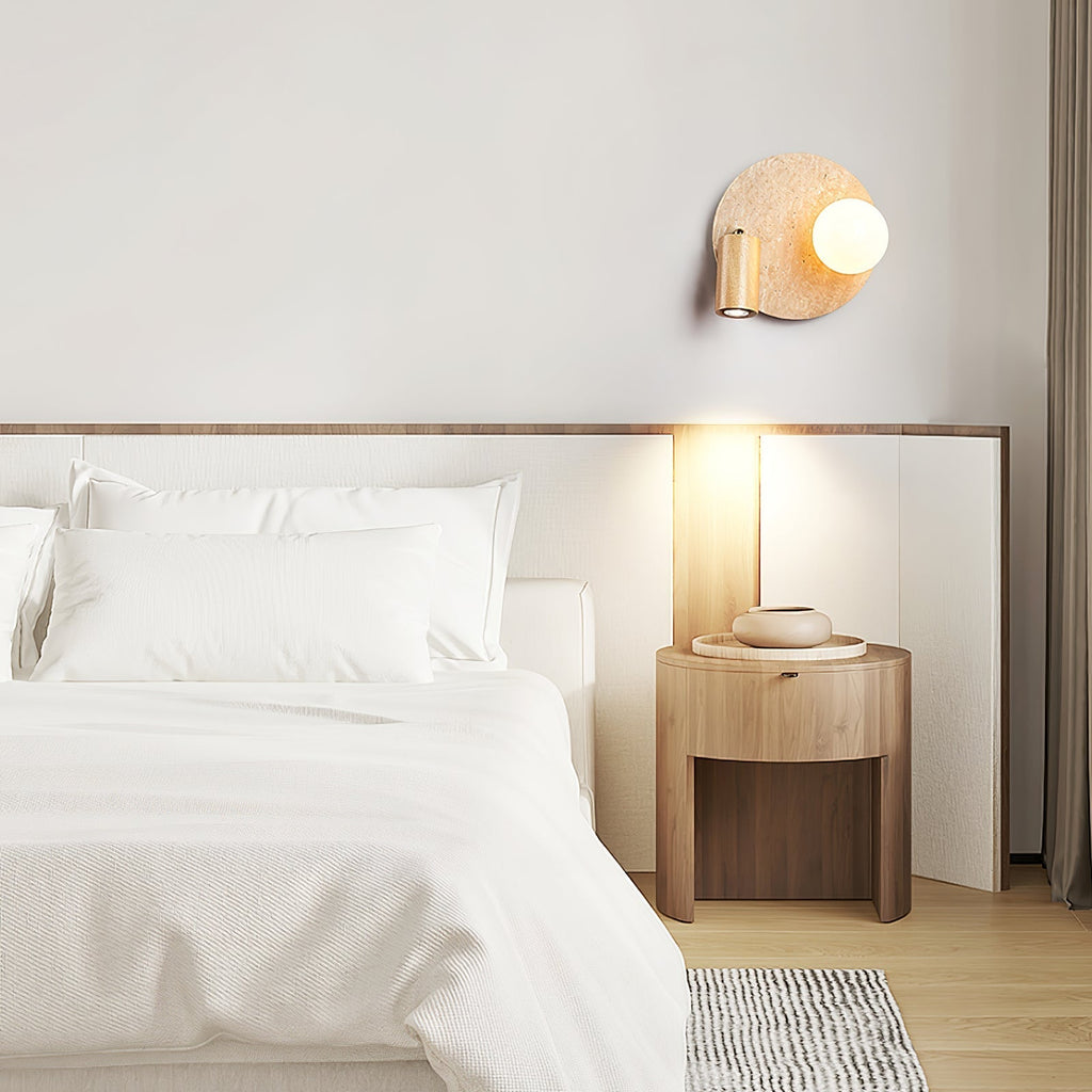 Armara Travertine Disc Wall Light