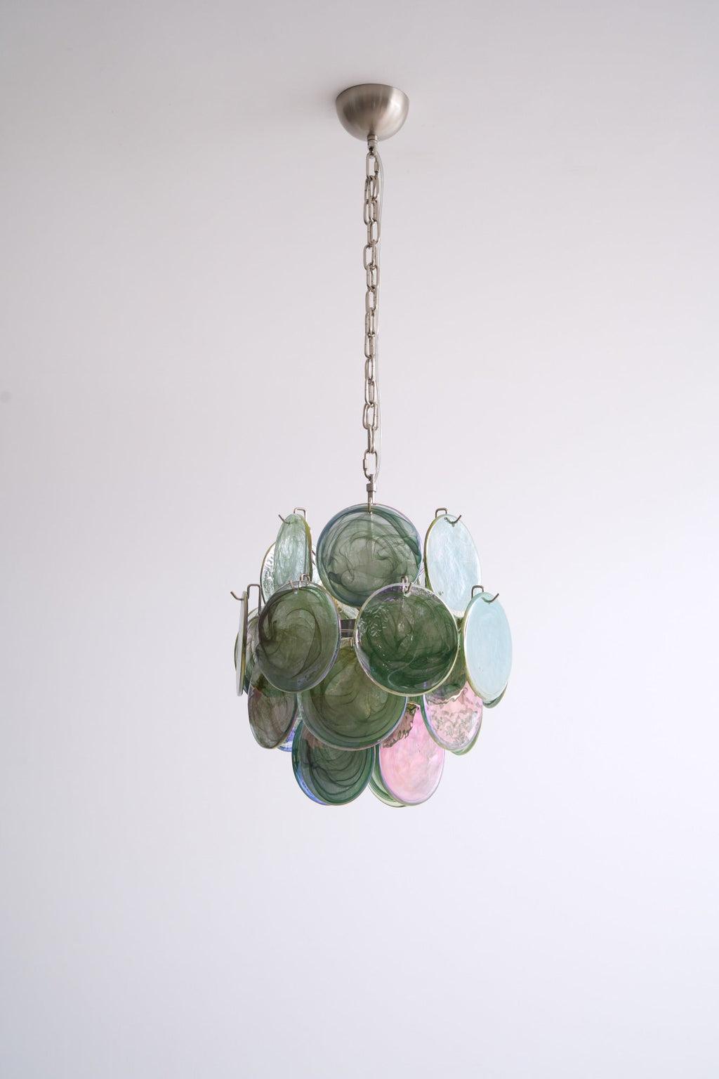 Aurora Chandelier Multicolor Murano Disc Layered Artistic