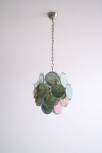 Aurora Chandelier Multicolor Murano Disc Layered Artistic
