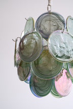 Aurora Chandelier Multicolor Murano Disc Layered Artistic