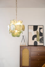 Aurora Chandelier Multicolor Murano Disc Layered Artistic