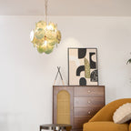 Aurora Chandelier Multicolor Murano Disc Layered Artistic