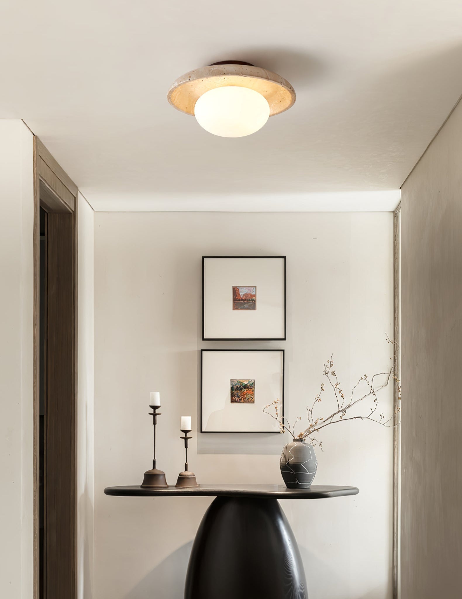 Cataliel Minimalist Travertine Ceiling Light