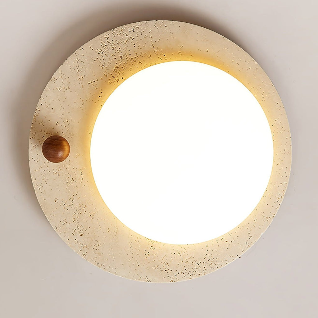 Circular Travertine  Ceiling Light