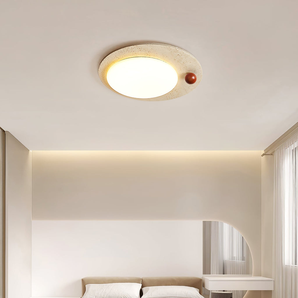 Circular Travertine  Ceiling Light