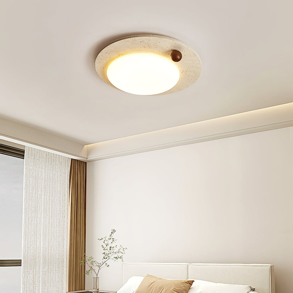 Circular Travertine  Ceiling Light