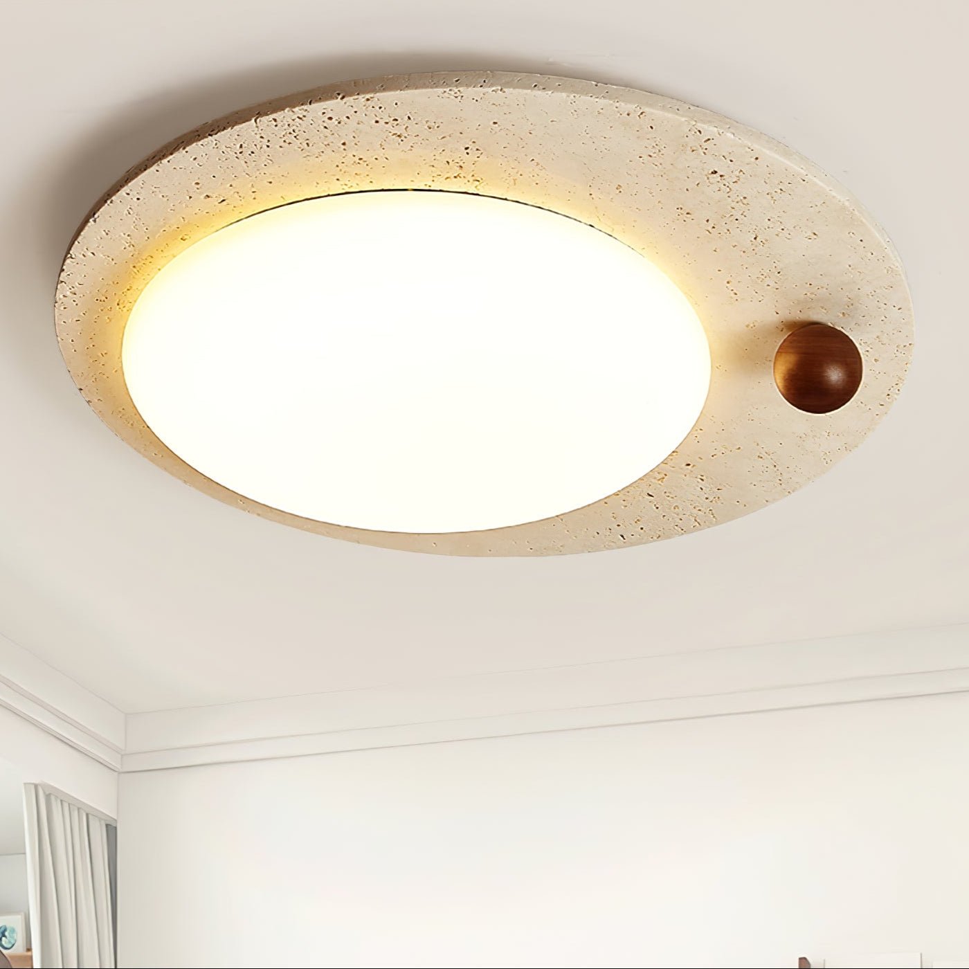 Circular Travertine  Ceiling Light