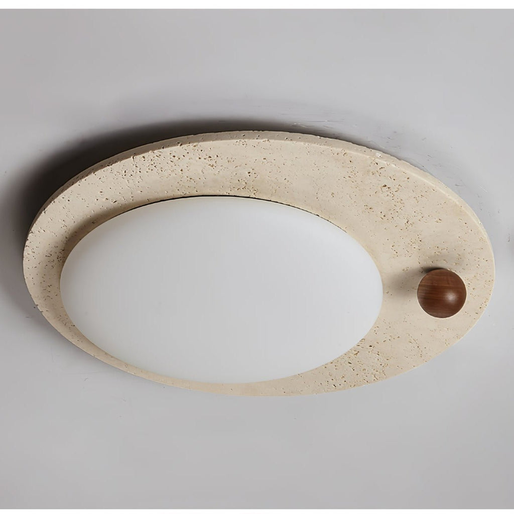Circular Travertine  Ceiling Light