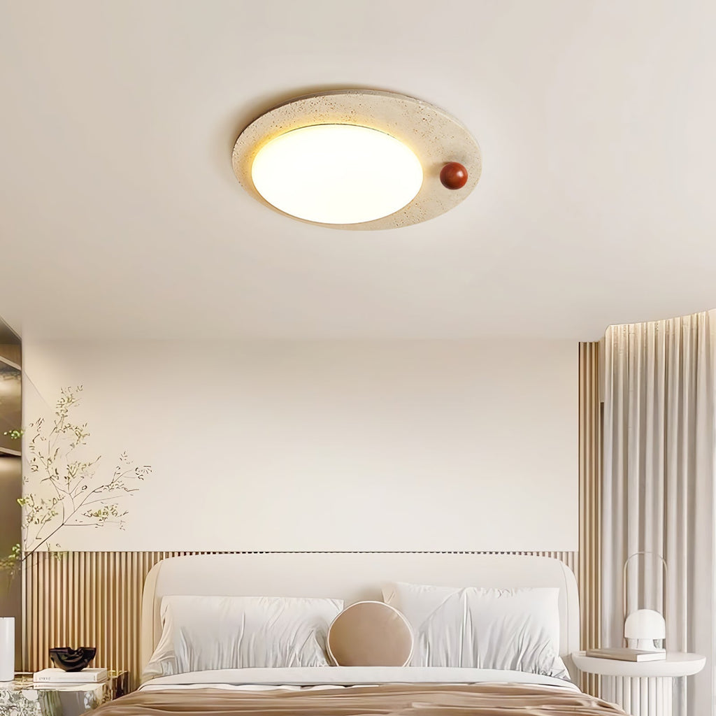 Circular Travertine  Ceiling Light