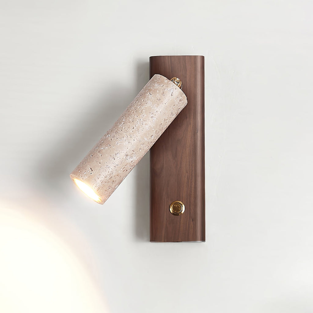 Ornoria Cylindrical Travertine Wall Light SpotLight
