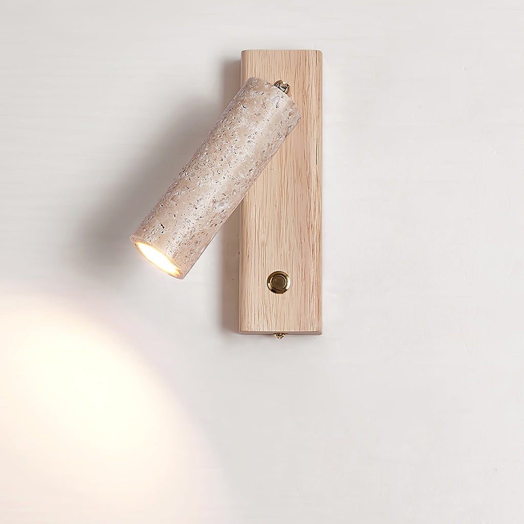 Ornoria Cylindrical Travertine Wall Light SpotLight