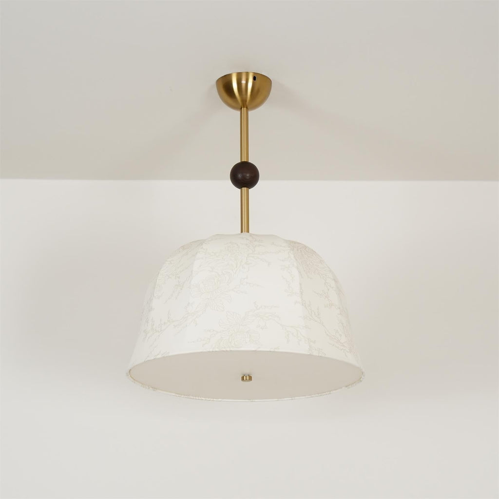 Ceiling Light in Fabric, Metal and Wood for Warm Interiors Elegant