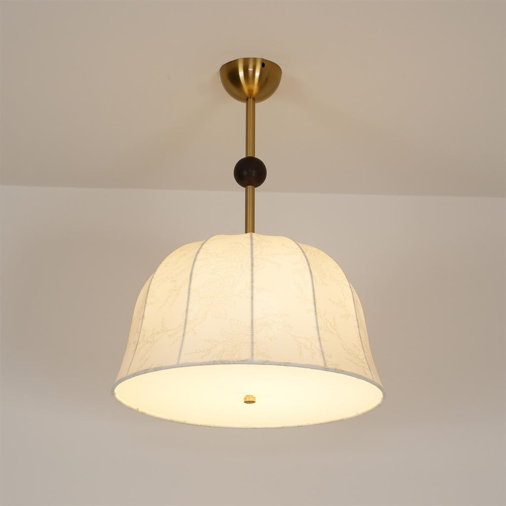 Ceiling Light in Fabric, Metal and Wood for Warm Interiors Elegant