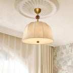 Ceiling Light in Fabric, Metal and Wood for Warm Interiors Elegant
