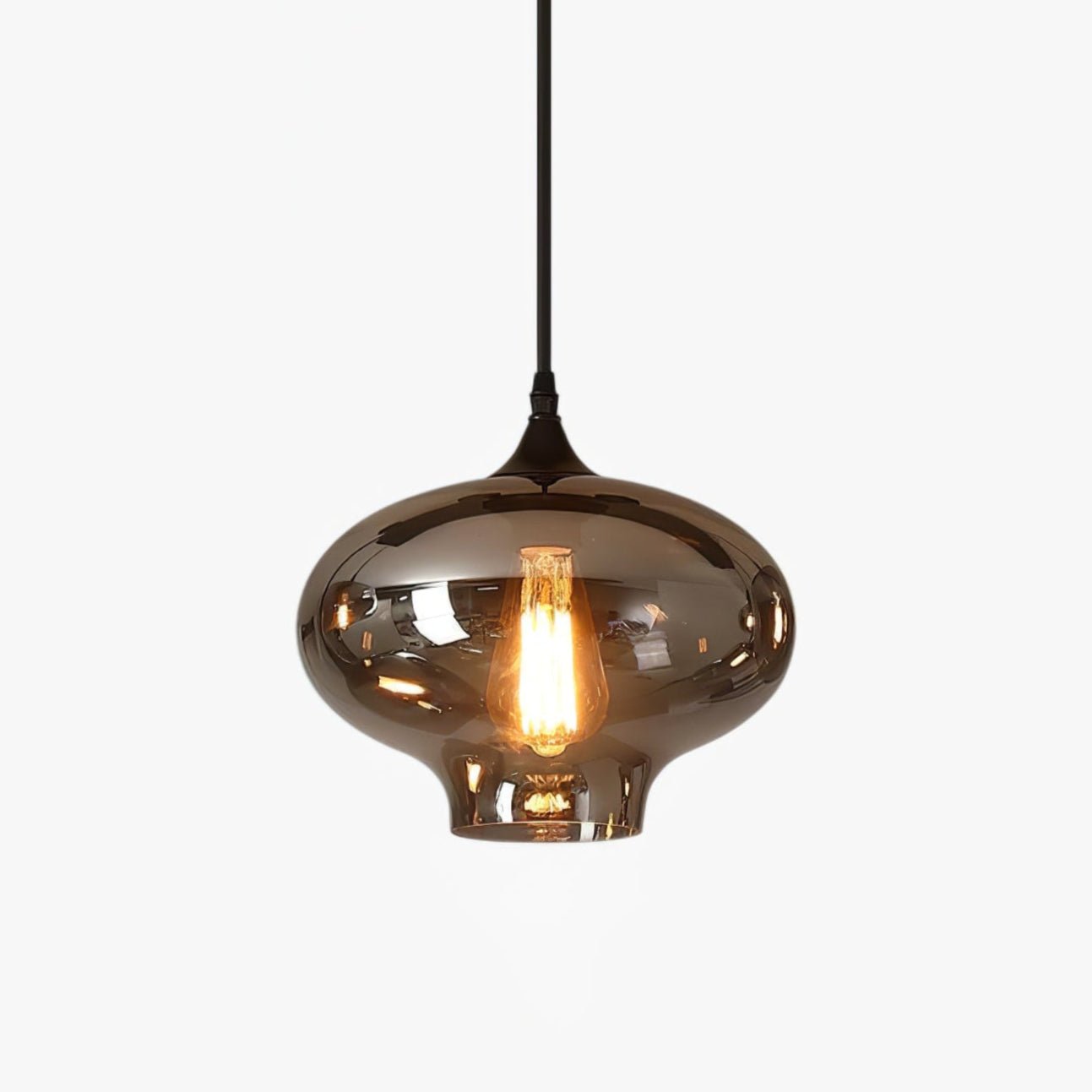 June Minimalist Bottle Glass Pendant Light Smoke Gray