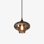 June Minimalist Bottle Glass Pendant Light Smoke Gray