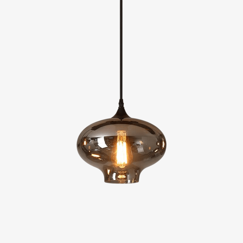 June Minimalist Bottle Glass Pendant Light Smoke Gray