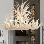 Silva Rustic Antler Metal/Resin Chandelier White Dining Room