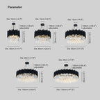 Kristy Industrial Cylindrical Crystal/Metal Chandeliers Black Living Room