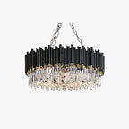 Kristy Industrial Cylindrical Crystal/Metal Chandeliers Black Living Room